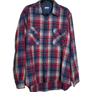 Vintage Fieldmaster Wool Plaid Shirt Jacket Tall XL Red & Blue
